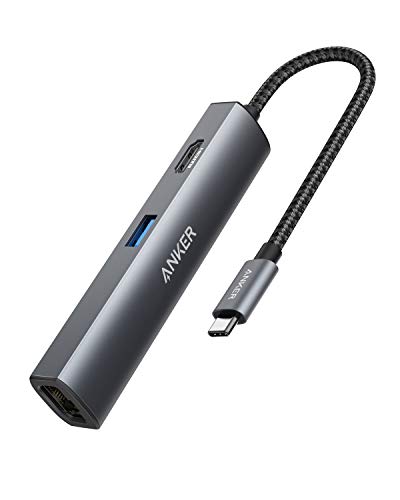 Anker USB C Hub Adapter, 5-in-1 C Adapter with 4K C to HDMI, Gray