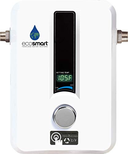 EcoSmart ECO 11 Electric Tankless Water Heater, 13KW at 240 12 x 8 x 4, White
