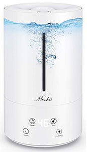 Mooka Humidifier, 4.5L(1.2Gal) Cool Mist Top Fill White