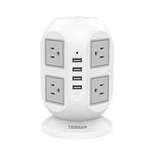 Load image into Gallery viewer, Power Strip Tower TESSAN Surge Protector 8 AC Outlets with 4 USB Ports...