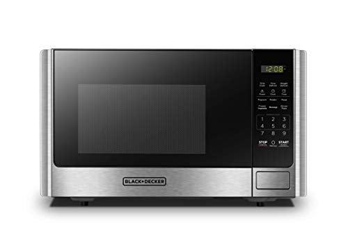 BLACK+DECKER Digital Microwave Oven with Turntable 0.9 Cu.ft, Stainless Steel