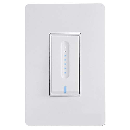 Alexa Certified Smart Dimmer LED Wall Switch with White Faceplate Compatible...