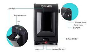 EyeVac PRO Touchless Stationary Vacuum - 1400 Watts 24-Inch, Black