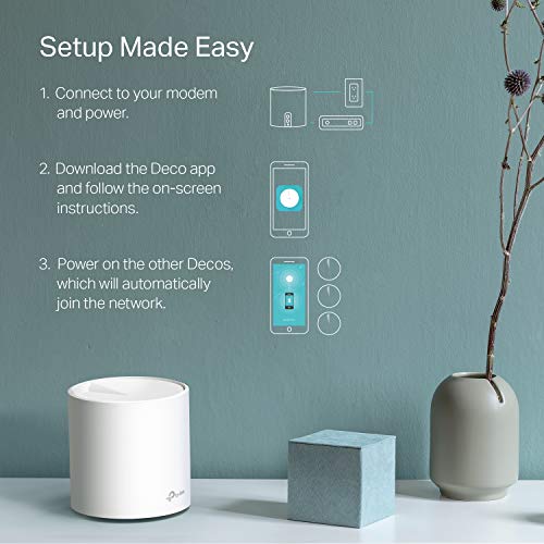 TP-Link Deco WiFi 6 Mesh System(Deco X20) - Covers up to 5800 Sq.Ft. , White