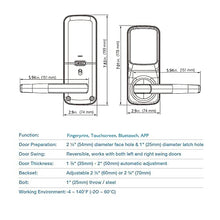 Load image into Gallery viewer, Lockly PGD628FMB, Fingerprint Bluetooth Keyless Entry Door Smart Matte Black