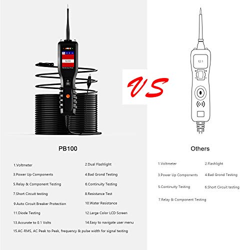 ANCEL PB100 Automotive Circuit Tester Probe Kit Vehicle Diagnostic Test Black