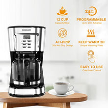 Load image into Gallery viewer, BOSCARE 12-Cup Programmable Coffee Maker: Drip Maker, Mini B