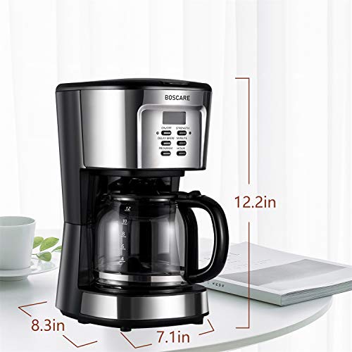 BOSCARE programmable coffee maker,2-12 Cup Drip Coffee maker, Mini Coffee...