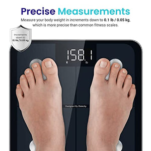 Etekcity Smart Scale for Body Weight, Accurate to 0.05lb 11 x 11 Inch, Black