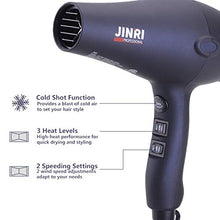 Load image into Gallery viewer, Professional Ceramic Tourmaline Hair Dryer 1875 Watt Fast 4 Piece Set, Black