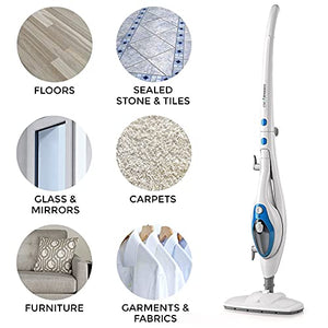 PurSteam Steam Mop Cleaner 10-in-1 with Convenient Mop, White