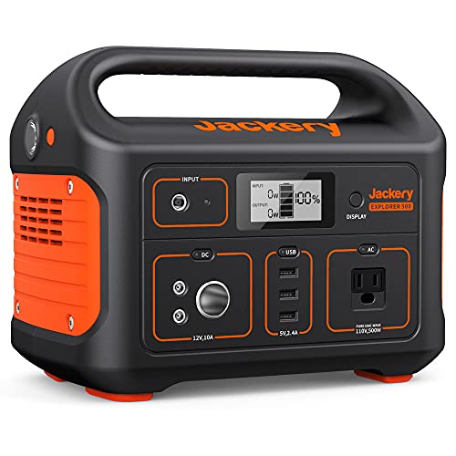 Jackery Portable Power Station Explorer 500, 518Wh Outdoor Solar Black
