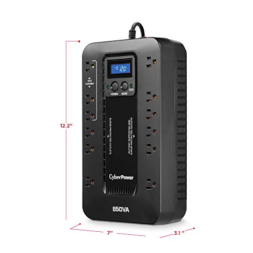 CyberPower EC850LCD Ecologic Battery Backup & Surge Protector UPS Black