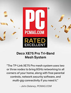 TP-Link Deco AXE5400 Tri-Band WiFi 6E Mesh System(Deco XE75 Black and White