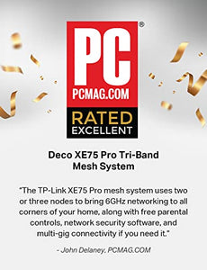TP-Link Deco AXE5400 Tri-Band WiFi 6E Mesh System(Deco XE75 Black and White