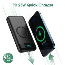 Load image into Gallery viewer, Wireless Portable Charger 30,800mAh 15W 5.9x2.9x0.6 Inch, Black