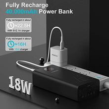 Load image into Gallery viewer, ROMOSS 40000mAh Power Bank, 18W PD&amp;QC Fast Charge L:6.7 x 3.2 x 1.7 in, black