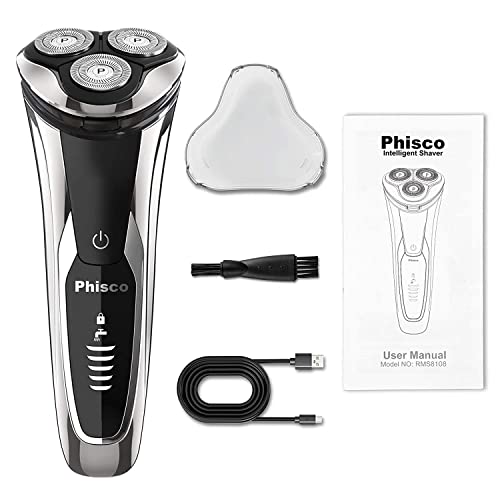 Phisco Men's Electric Shaver-IPX7 Waterproof 1 Count (Pack of 1), Black