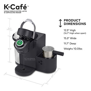 Keurig K-Cafe Single-Serve K-Cup Coffee Maker, 1 Count (Pack of 1), Charcoal