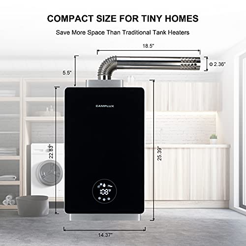 Tankless Water Heater, Camplux Constant Propane Liquid Propane, Black