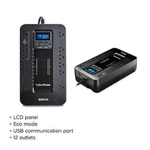 Load image into Gallery viewer, CyberPower EC850LCD Ecologic Battery Backup &amp; Surge Protector UPS Black