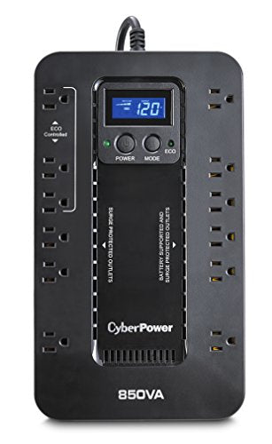 CyberPower EC850LCD Ecologic Battery Backup & Surge Protector UPS Black