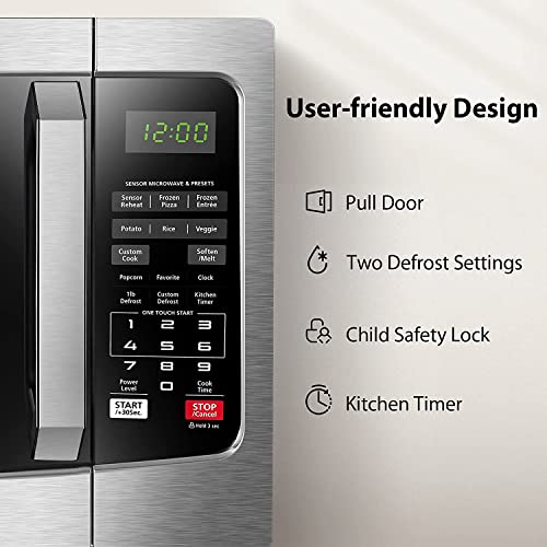 TOSHIBA EM131A5C-SS Countertop Microwave Oven, 1.2 Cu Ft, Stainless Steel