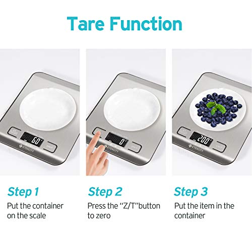 Etekcity Food Kitchen Scale, Gifts for Cooking, Small, 304 Stainless Steel