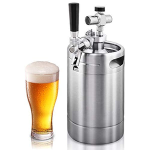 NutriChef Double Walled System-64oz Stainless Steel Growler Tap Portable...