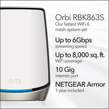 Load image into Gallery viewer, NETGEAR Orbi Tri-Band WiFi 6 Mesh System (RBK863S) – Router with 2 Satellite...