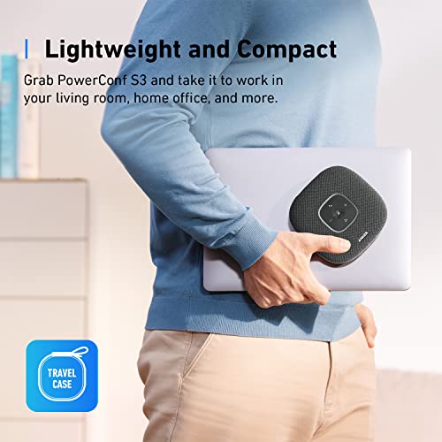 Anker PowerConf S3 Bluetooth Speakerphone with 6 Mics, one size, Black