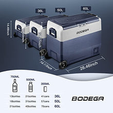 Load image into Gallery viewer, 【Upgraded】BODEGA 12 Volt Refrigerator, Portable Freezer, Car 53 Quart, blue