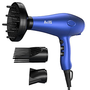 Professional Light Weight Hair Dryer with Diffuser Negative Ionic Large, Blue