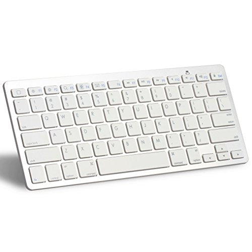 OMOTON Ultra-Slim Bluetooth Keyboard Compatible with 2018 iPad Pro White