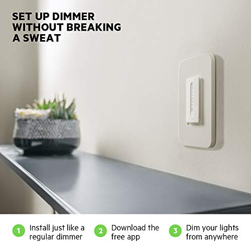 WeMo Dimmer Wifi Light Switch, Works with Alexa, the Google Assistant and...