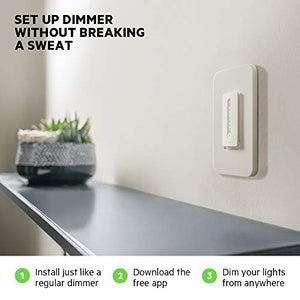 WeMo Dimmer Wifi Light Switch, Works with Alexa, the Google Assistant and...
