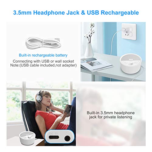 Exmate White Noise Machine, Night Light Sleep 7 Count (Pack of 1),