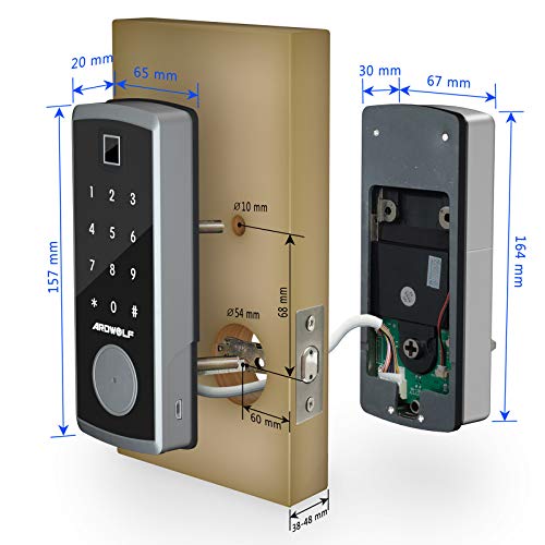 Ardwolf A70 Keyless Entry Bluetooth Dead-Bolt Door Lock with Silver