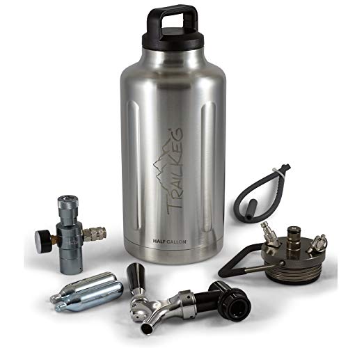 TrailKeg Half Gallon Package - Stainless Steel Growler 64 Oz,