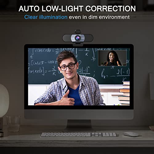 1080P HD Webcam - EMEET C960 Web Camera with Microphone, 90°POV PC Grey