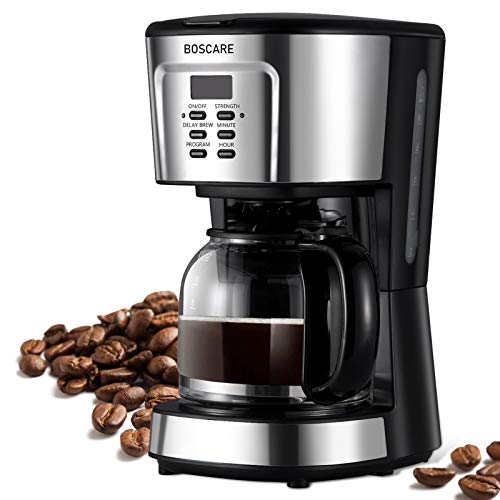 BOSCARE 12-Cup Programmable Coffee Maker: Drip Maker, Mini B