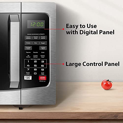 TOSHIBA EM131A5C-SS Countertop Microwave Oven, 1.2 Cu Ft, Stainless Steel
