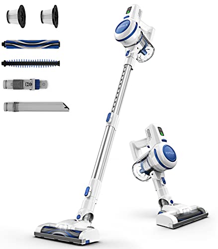 ORFELD Cordless Vacuum Cleaner, 22000Pa 41.34*9.05*4.7 inch, Blue & Silver