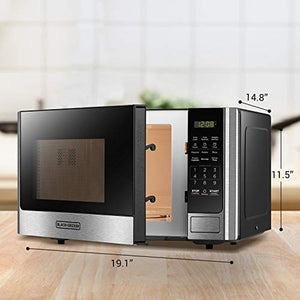 BLACK+DECKER Digital Microwave Oven with Turntable 0.9 Cu.ft, Stainless Steel