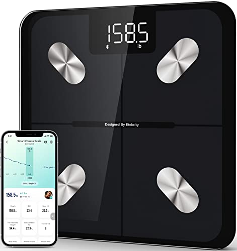 Etekcity Smart Scale for Body Weight, Accurate to 0.05lb 11 x 11 Inch, Black