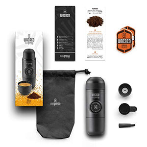 Wacaco Minipresso GR, Portable Espresso Machine, Compatible MPGR100, Black