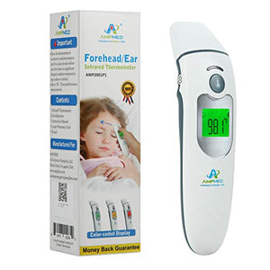 Amplim Contact/Non Contact Digital Forehead Thermometer small, Silver White