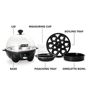 DASH black Rapid 6 Capacity Electric Cooker for Hard Boiled, One Size, Black