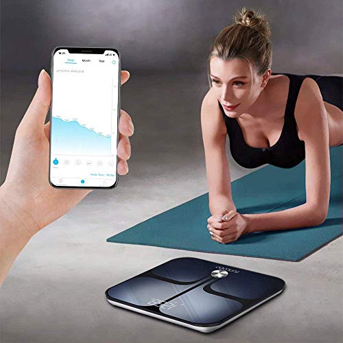 Digital Scale, Runcobo Wi-Fi Bluetooth Auto, 1 Count (Pack of 1), Black