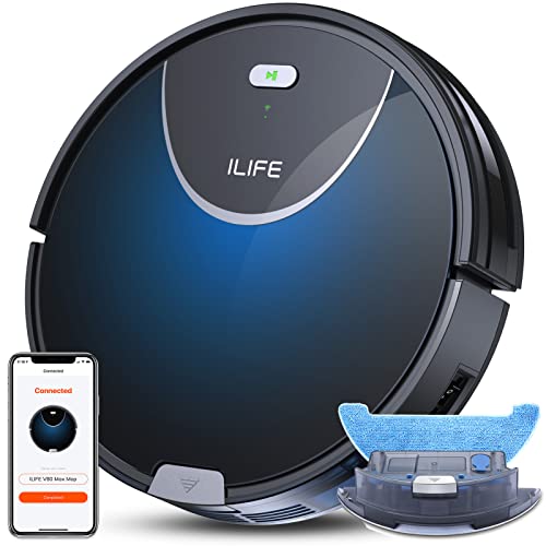 ILIFE V80 Max Mopping Robot Vacuum and Mop Combo - 2000Pa Suction Blue/Black